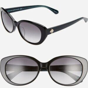 Kate‎ Spade Everett 56mm Special Fit Gradient Cat Eye Sunglasses, Black Frames
